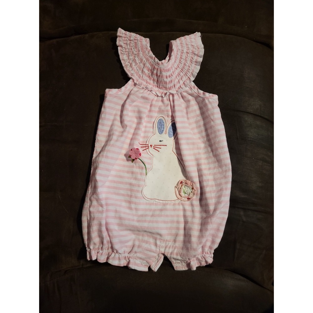 Mudpie easter bunny spring romper size 12 18 months